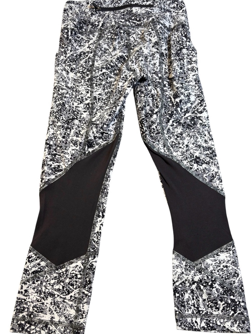 Lululemon Pace Rival Crop 22" Leggings Paint Splash Silver Multi Black Sz 2 - Picture 7 of 14